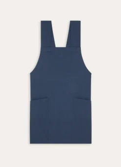 TABLIER JAPONAIS UNI EN COTON ET LIN INDIGO