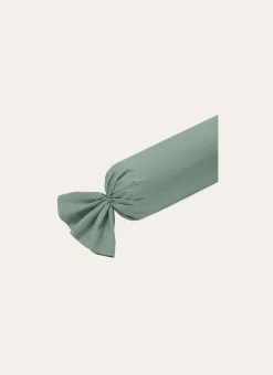 TAIE DE TRAVERSIN EN PERCALE DE COTON VERT DE GRIS