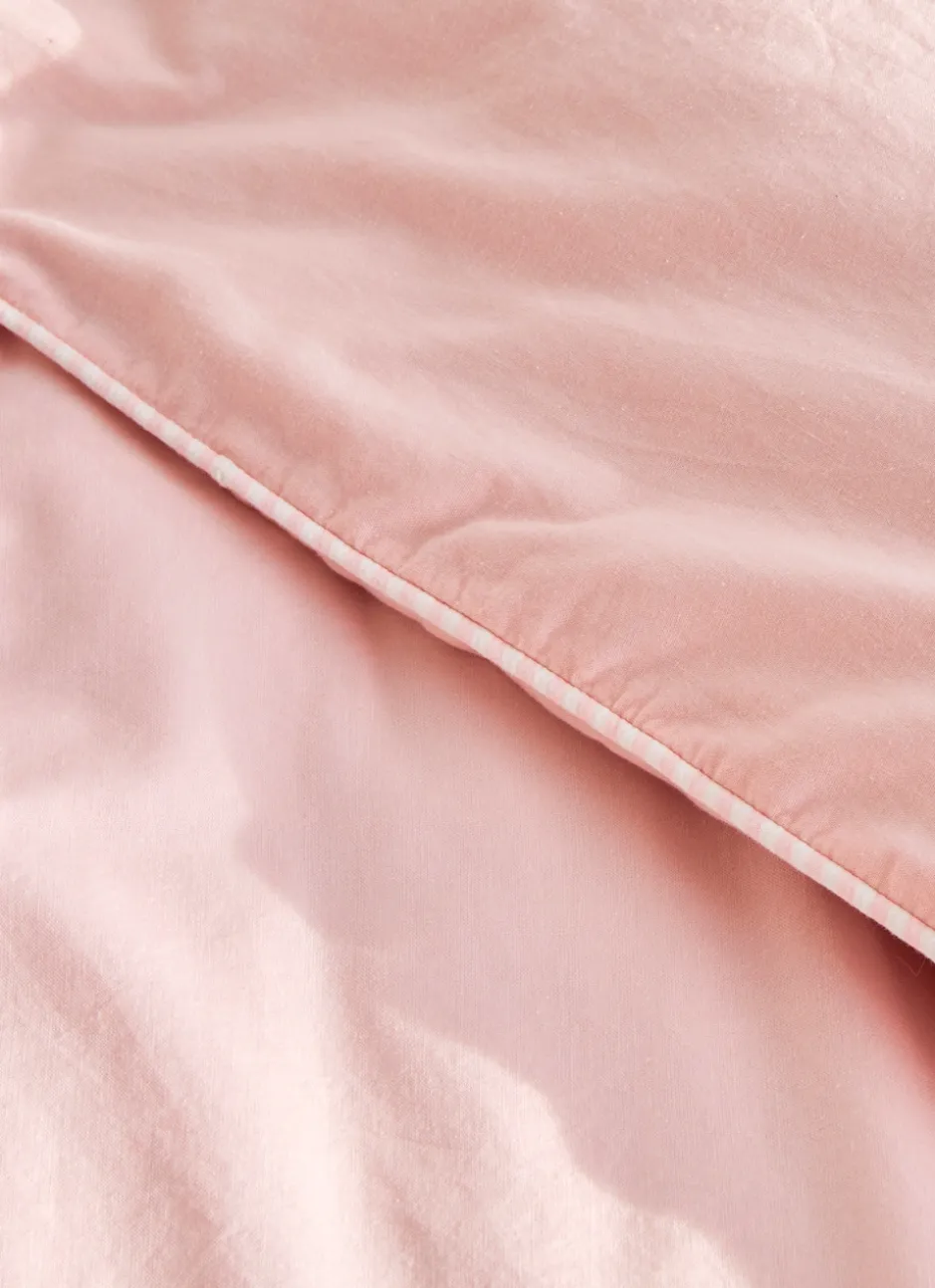TAIE D’OREILLER BÉBÉ EN COTON LAVÉ ROSE