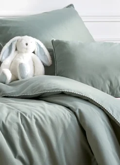 TAIE D’OREILLER BÉBÉ EN COTON LAVÉ VERT