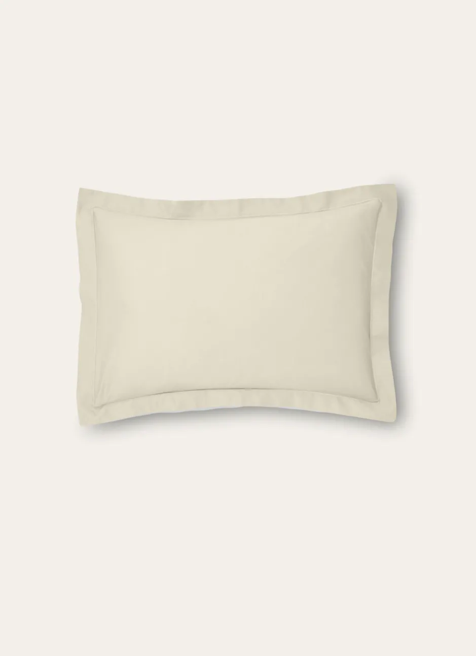 TAIE D'OREILLER UNIE EN COTON ECRU