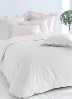 TAIE D'OREILLER UNIE EN COTON BLANC