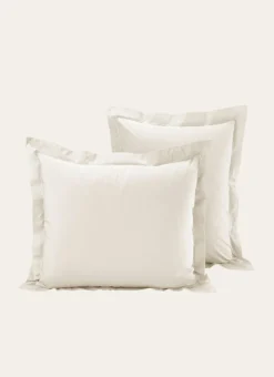 TAIE D'OREILLER UNIE EN PERCALE DE COTON ECRU