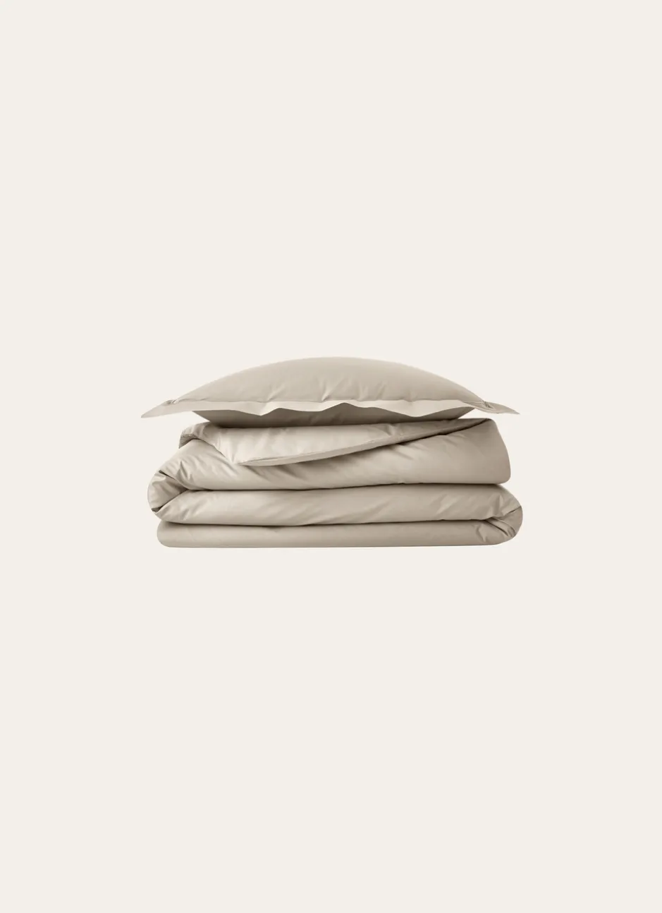 TAIE D'OREILLER UNIE EN PERCALE DE COTON SABLE