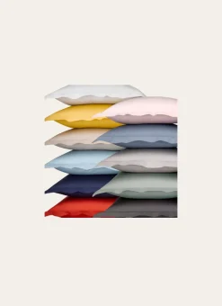 TAIE D'OREILLER UNIE EN PERCALE DE COTON MOUTARDE