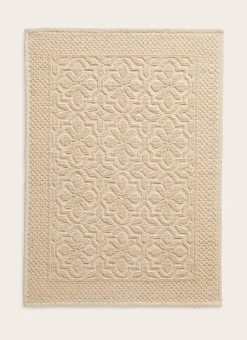 TAPIS DE BAIN JACQUARD UNI ANTIDÉRAPANT BEIGE