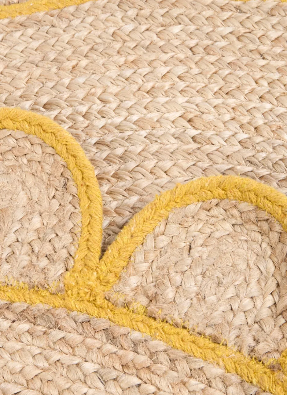 TAPIS EN JUTE EN FORME DE MARGUERITE NATUREL