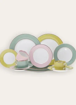 TASSE AVEC SOUCOUPE EN PORCELAINE COLORÉE TILLEUL