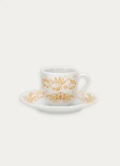 TASSE AVEC SOUCOUPE EN PORCELAINE CURRY