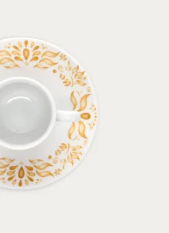 TASSE AVEC SOUCOUPE EN PORCELAINE CURRY