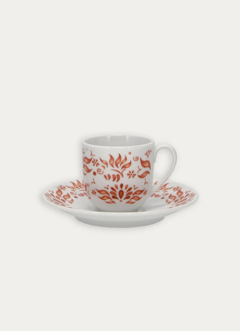 TASSE AVEC SOUCOUPE EN PORCELAINE BASQUE