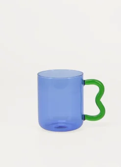 TASSE EN VERRE BLEU/VERT