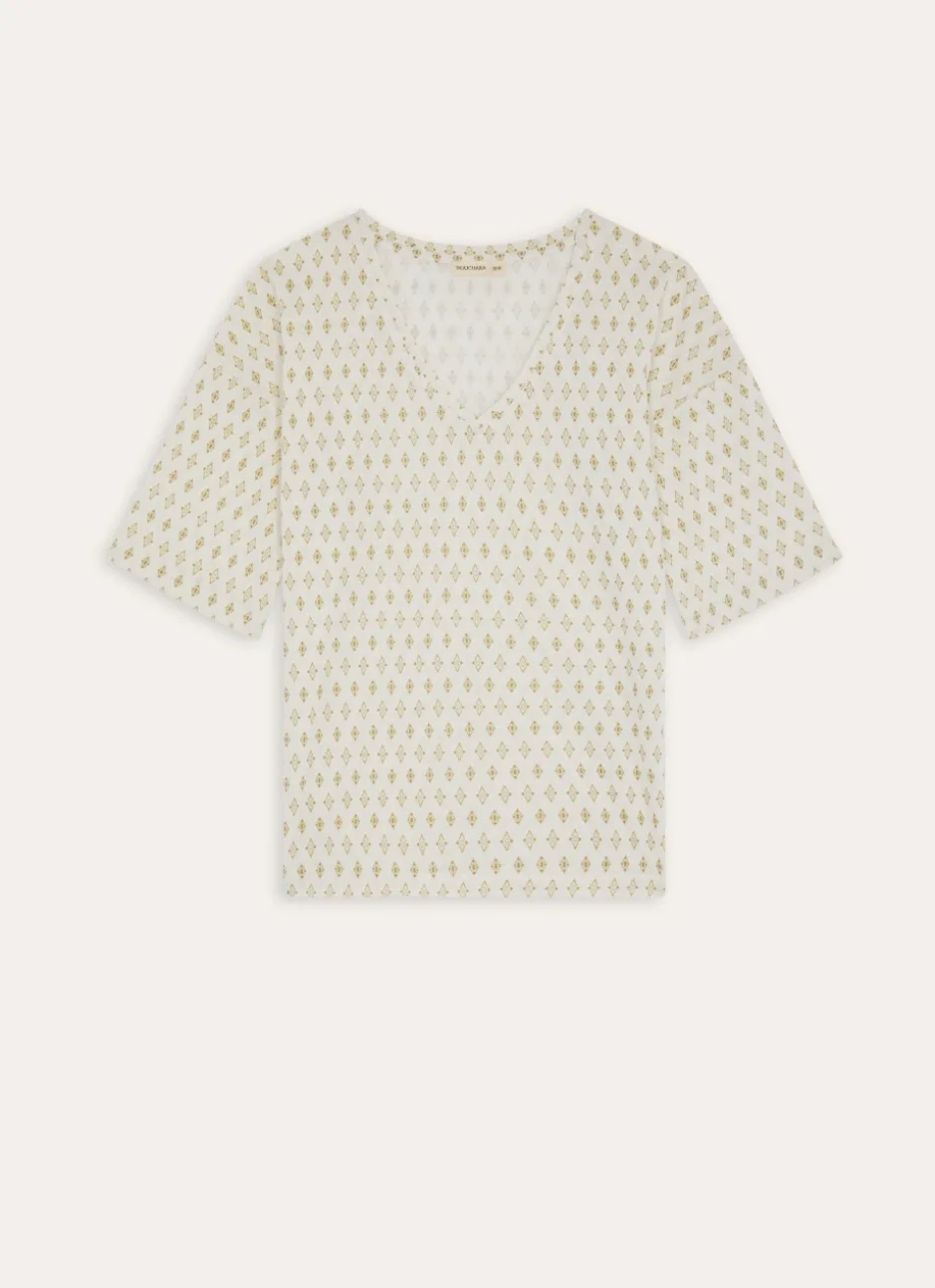 TEE-SHIRT EN MAILLE IMPRIMÉE rouge