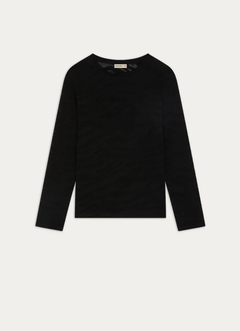 TEE-SHIRT MANCHES LONGUES EN COTON NOIR