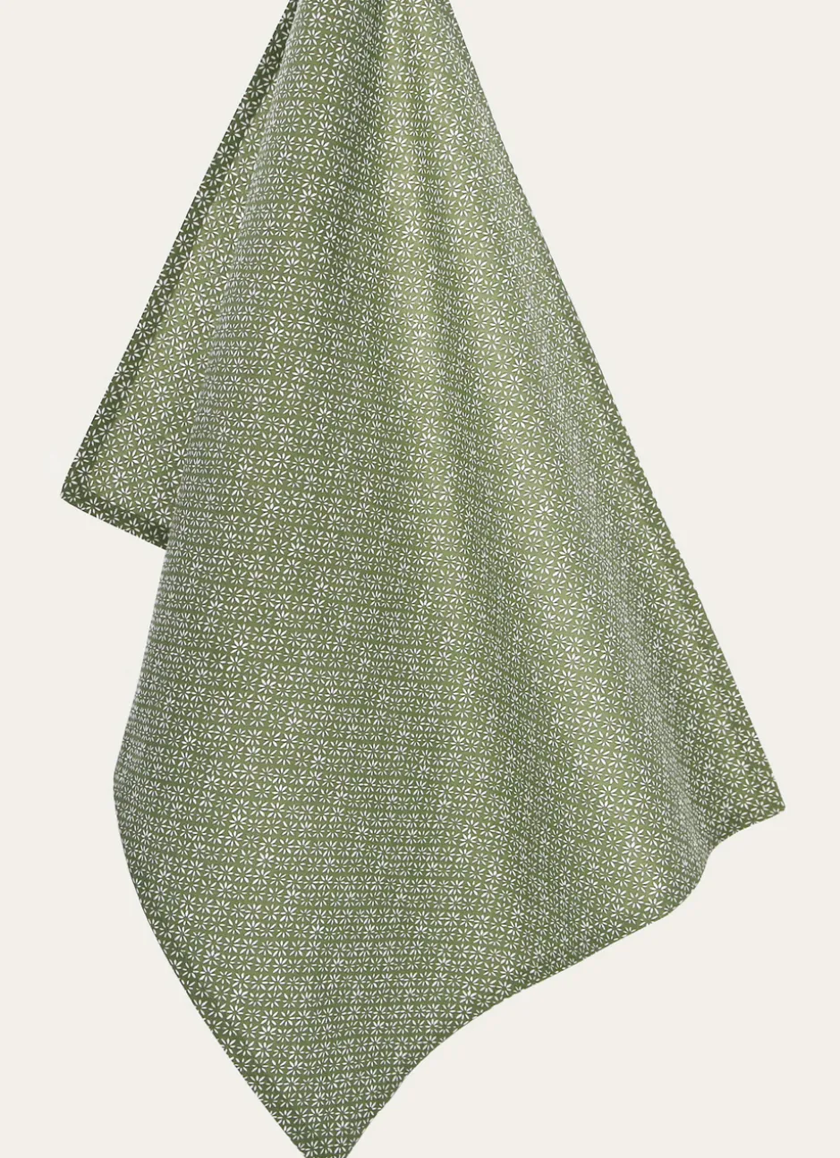 TORCHON EN COTON MINI MOTIFS KAKI