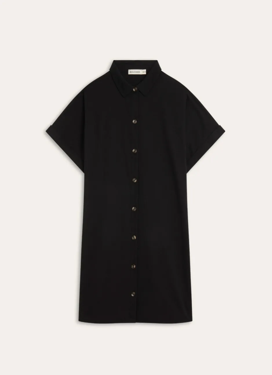TUNIQUE MANCHES COURTES EN COTON TWILL Noir