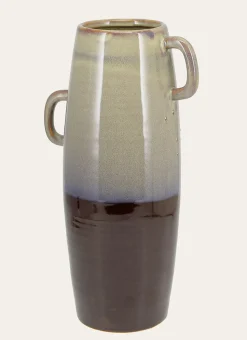 VASE AMPHORE BICOLORE BRUN