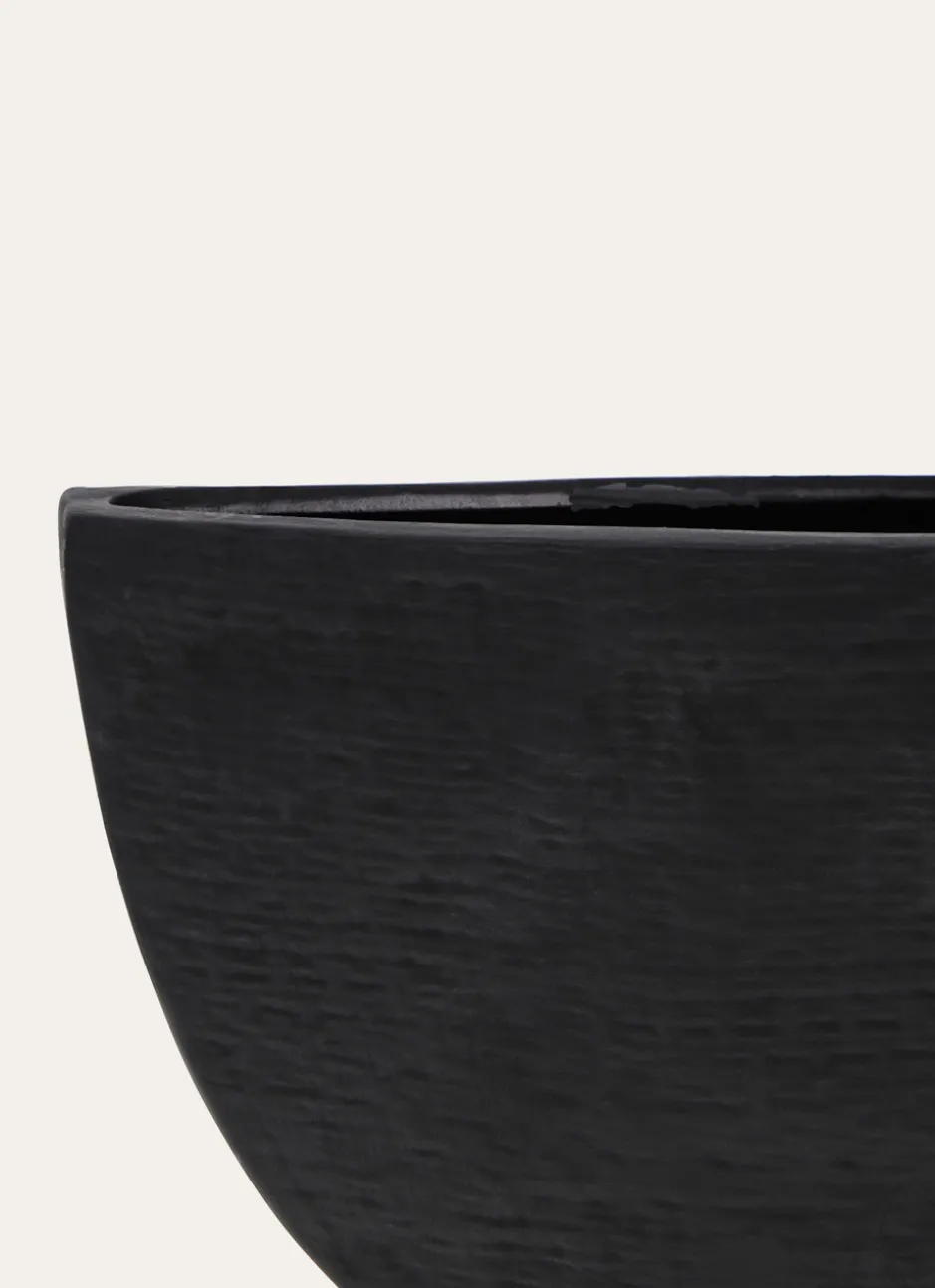 VASE EN GRÈS TEXTURÉ NOIR
