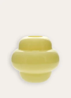 VASE EN VERRE COLORÉ SOUFFLÉ À LA BOUCHE JAUNE PASTEL