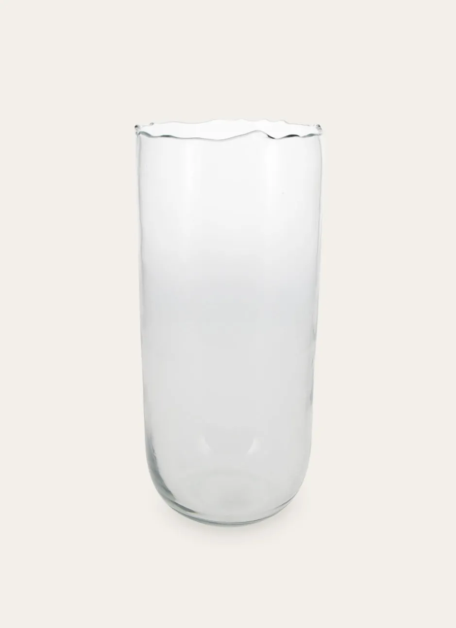 VASE EN VERRE TRANSPARENT FORME ALLONGÉ TRANSPARENT