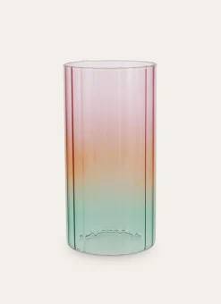 VASE EN VERRE TRANSPARENT COLORÉ EFFET DÉGRADÉ MULTICOLORE