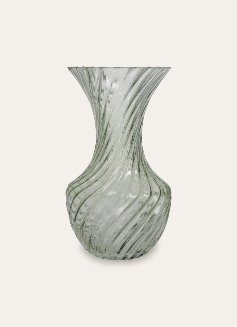 VASE EN VERRE TRAVAILLÉ DE STYLE ROMANTIQUE TRANSPARENT