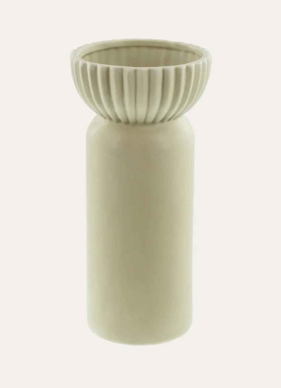 VASE UNI STRIÉ BEIGE