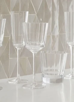 VERRE À PIED EN CRISTALLIN PLISSÉ TRANSPARENT