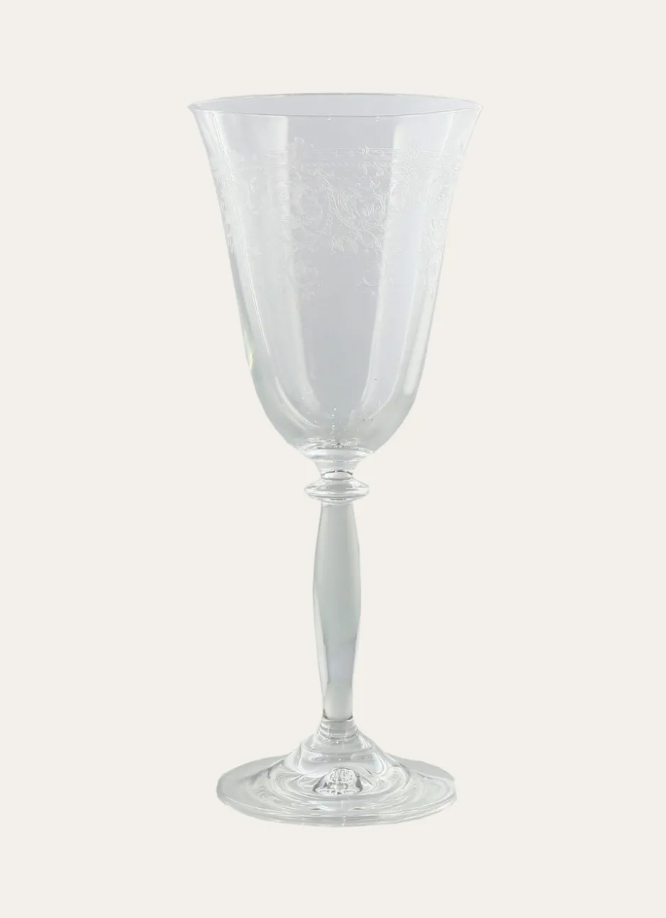 VERRE A PIED EN CRISTALLIN SERIGRAPHIE TRANSPARENT