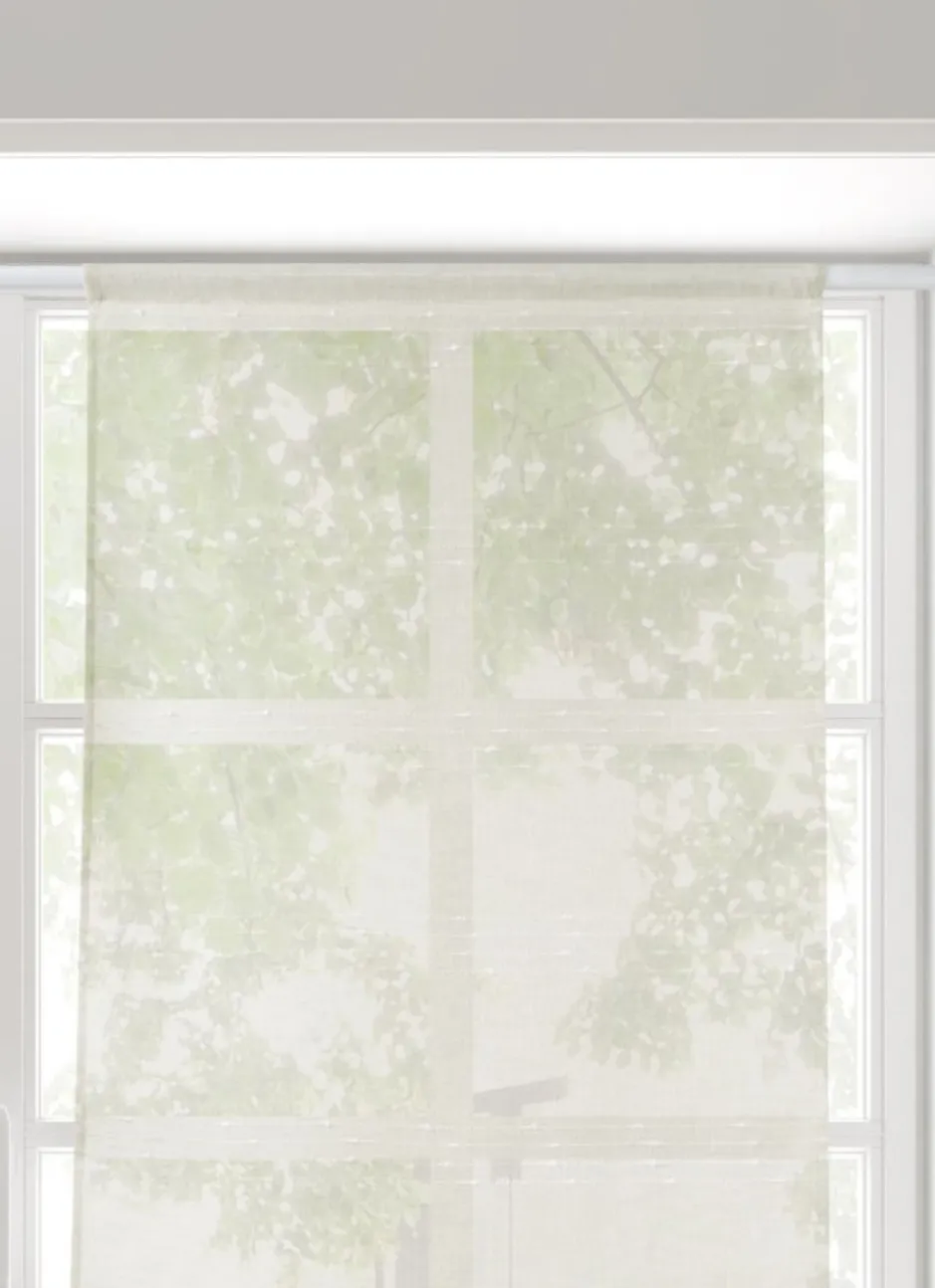 VITRAGE RAYURES HORIZONTALES EN RELIEF 60 X 120CM ECRU