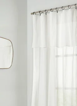 VOILAGE LÉGÈREMENT FROISSÉ FINITION DROITE H300 CM BLANC