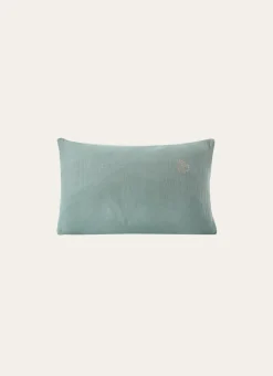 TAIE BÉBÉ EN GAZE DE COTON BRODERIE FEUILLE MOUSSE